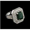 Image 2 : 14KT White Gold 2.96ct Emerald and Diamond Ring