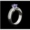 Image 3 : 0.82ct Tanzanite and Diamond Ring - 14KT White Gold