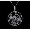 Image 2 : 14KT White Gold 1.00ctw Diamond Pendant With Chain