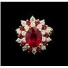Image 1 : 5.34ctw Ruby and Diamond Ring - 14KT Yellow Gold