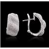 Image 2 : 18KT White Gold 1.09ctw Diamond Earrings