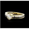 Image 2 : 14KT Two-Tone Gold 0.50ct Diamond Solitaire Ring