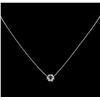 Image 1 : 0.15ct Sapphire and Diamond Pendant With Chain - 14KT White Gold