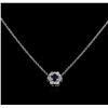 Image 2 : 0.15ct Sapphire and Diamond Pendant With Chain - 14KT White Gold