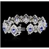 Image 3 : 14KT White Gold 7.92ctw Tanzanite and Diamond Bracelet