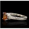 Image 2 : 14KT White Gold 1.30ct Spessartite and Diamond Ring