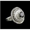 Image 2 : 7.14ctw Black Diamond Ring - 14KT White Gold