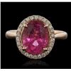 Image 1 : 14KT Rose Gold 2.95ct Tourmaline and Diamond Ring