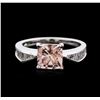 Image 1 : 14KT White Gold 2.03ct Morganite and Diamond Ring