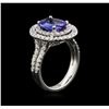 Image 3 : 2.22ct Tanzanite and Diamond Ring - 14KT White Gold
