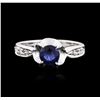 Image 1 : 14KT White Gold 1.09ct Sapphire and Diamond Ring