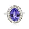 Image 1 : 14KT White Gold 3.77ct Tanzanite and Diamond Ring