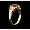 Image 3 : 2.71ct Ruby and Diamond Ring - 18KT Yellow Gold