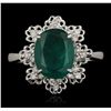 Image 1 : 14KT White Gold 2.48ct Emerald and Diamond Ring
