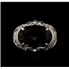 Image 1 : 14KT White Gold 10.41ct Smokey Topaz and Diamond Ring