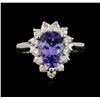 Image 1 : 14KT White Gold 2.19ct Tanzanite and Diamond Ring