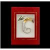 Image 2 : Erte Swarovski Crystal Letter G Pendant Brooch- Gold-Plated Sterling Silver