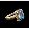 Image 2 : 14KT Yellow Gold 4.63ct Topaz and Diamond Ring