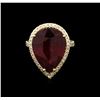 Image 1 : 15.99ct Ruby and Diamond Ring - 14KT Yellow Gold