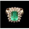 Image 1 : 3.66ct Emerald and Diamond Ring - 14KT Rose Gold