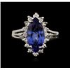 Image 1 : 14KT White Gold 2.76ct Tanzanite and Diamond Ring