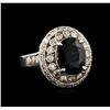 Image 2 : 14KT White Gold 3.57ct Sapphire and Diamond Ring
