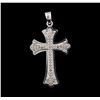 Image 1 : 0.60ctw Diamond Cross Pendant - 14KT White Gold