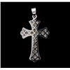 Image 2 : 0.60ctw Diamond Cross Pendant - 14KT White Gold