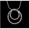 Image 1 : 14KT White Gold 1.12ctw Diamond Pendant With Chain