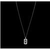 Image 2 : 14KT White Gold 1.05ctw Diamond Pendant With Chain