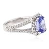 Image 2 : 14KT White Gold 2.24ct Tanzanite and Diamond Ring
