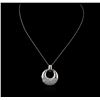 Image 1 : 14KT White Gold 2.04ctw Diamond Pendant With Chain