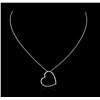 Image 2 : 14KT White Gold 0.20ctw Diamond Heart Pendant With Chain