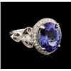 Image 2 : 14KT White Gold 6.59ct Tanzanite and Diamond Ring