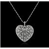 Image 1 : 14KT White Gold 0.82ctw Diamond Pendant With Chain