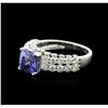 Image 2 : 18KT White Gold 2.30ct Tanzanite and Diamond Ring