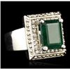 Image 2 : 14KT White Gold 4.14ct Emerald and Diamond Ring