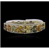 Image 2 : 14KT Yellow Gold 28.17ctw Multicolor Sapphire and Diamond Bracelet
