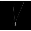Image 2 : 18KT White Gold 0.08ctw Diamond Pendant with Chain