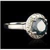 Image 2 : 14KT White Gold 2.23ct Blue Diamond Ring