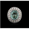 Image 1 : 18KT White Gold GIA Certified 12.44ct Tourmaline and Diamond Ring