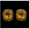 Image 1 : 24.64ctw Citrine Earrings - 18KT Yellow Gold