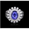 Image 1 : 14KT White Gold 2.71ct Tanzanite and Diamond Ring