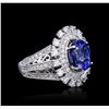 Image 2 : 14KT White Gold 2.71ct Tanzanite and Diamond Ring