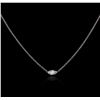 Image 2 : 14KT White Gold 0.20ct Diamond Solitaire Necklace