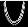 Image 1 : 14KT White Gold Pearl and Diamond Necklace