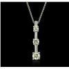 Image 1 : 14KT White Gold 0.56ctw Diamond Pendant With Chain