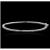Image 1 : 14KT White Gold 2.05ctw Diamond Bangle Bracelet