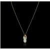 Image 1 : 14KT Yellow Gold 2.31ct Opal and Diamond Pendant With Chain
