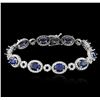 Image 1 : 14KT White Gold 8.85ctw Sapphire and Diamond Bracelet